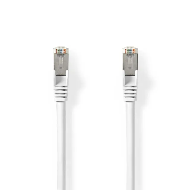 Cat 8.1 nätverkskabel | S/FTP | RJ45 hane | RJ45 hane | 10.0 m | Rund | LSZH | Vit | Label