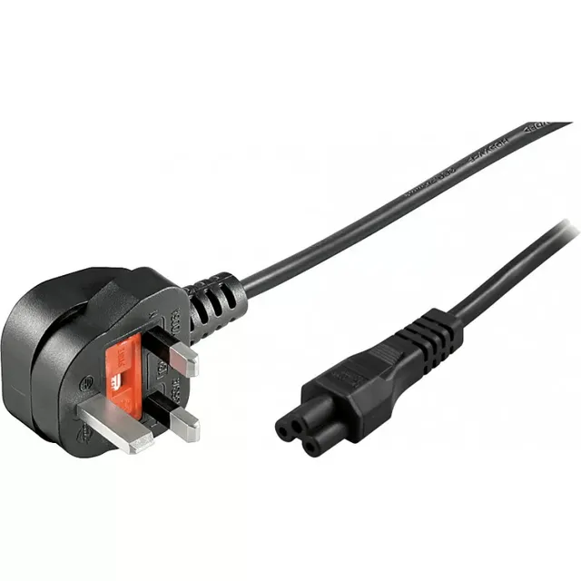 apparatkabel, 3-pin för notebook, BS 1363 - rak C5, 3m (DEL-109F-UK)