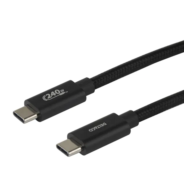 USBC-2111 USB-C -kaapeli, 240 W, 1 m, musta