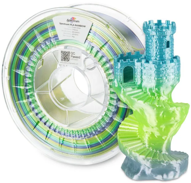 3D Filament / PLA SILK Rainbow / Frost Gloss / ⌀ 1.75 mm / 1 kg