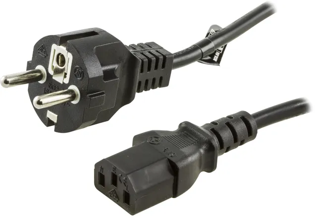 Strömkabel C13 Rak CEE 7/7 till 3-polig Svart 0.5 m