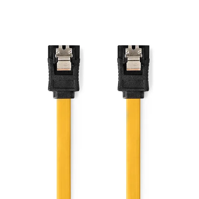 SATA kabel | 6 Gbps | SATA 7-Pin Hona | SATA 7-Pin Hona | Nickelplaterad | 0.50 m | Platt | PVC | Gul | Låda