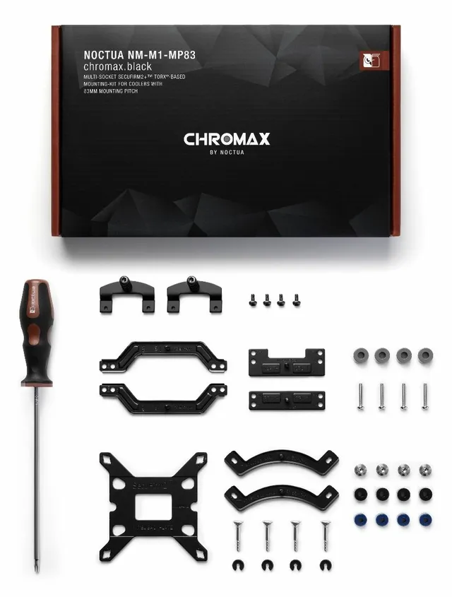 NM-M1-MP83 CHROMAX.BLACK, Monteringssats, Svart, Brun, Silver, Intel LGA1851, LGA 1150 (sockel H3), LGA 1151 (sockel H4), LGA 1155 (sockel H2), LGA 1156 (sockel H), .., Processor, 158mm, 34mm