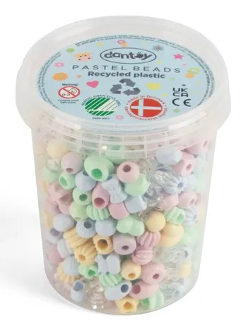 Pastel Beads - From Recycled Plastic - 520 pcs