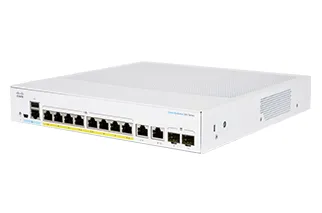 Business 350 Series CBS350-8P-E-2G - Switch - L3 - Administrerad - 8 x 10/100/1000 (PoE+) + 2 x kombinations-SFP - rackmonterbar - PoE+ (67 W) -