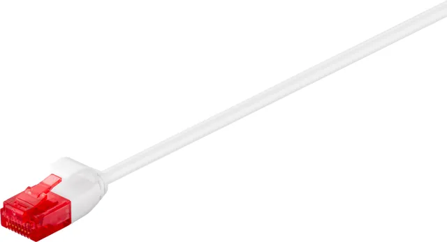 CAT 6 smal patchkabel, U/UTP, vit kopparledare (CU), 3 m