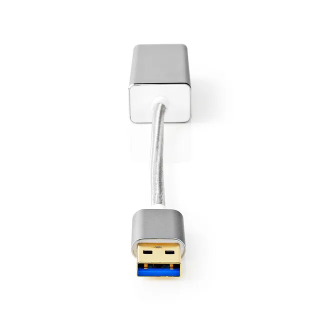USB-nätverkskort | USB 3.2 Gen 1 | 1 Gbps | USB-A Hane | RJ45 Hona | 0.20 m | Rund | Guldplaterad | Koppar | Silver | Kartong med täckt fönster