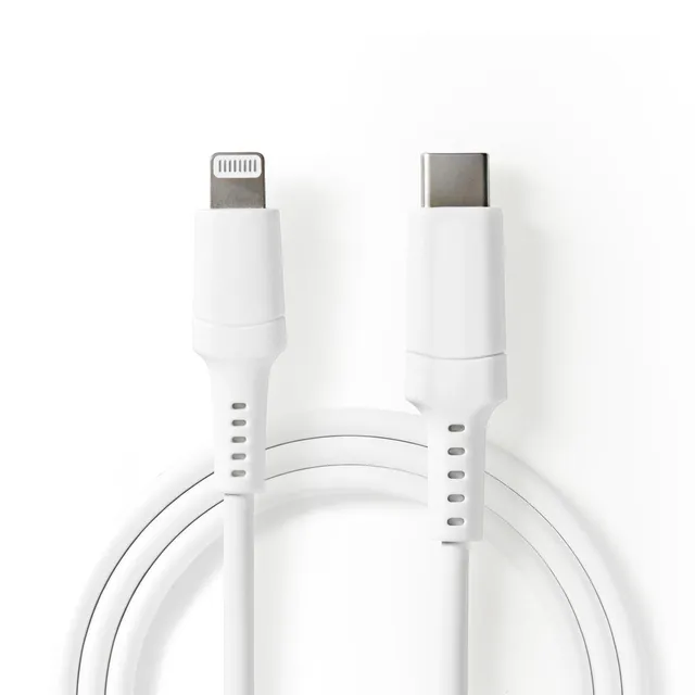 Lightning Kabel | USB 2.0 | Apple Lightning, 8-stifts | USB-C™ Hane | 480 Mbps | Nickelplaterad | 2.00 m | Rund | PVC | Vit | Låda