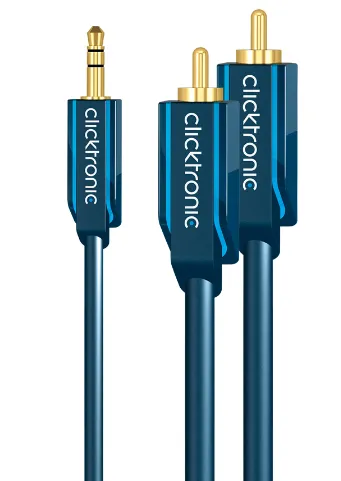 3,5 mm AUX till RCA-adapterkabel, stereo Premiumkabel | 1x 3,5 mm jackkontakt 2x cinchkontakt | 3,0 m | OFC innerledare