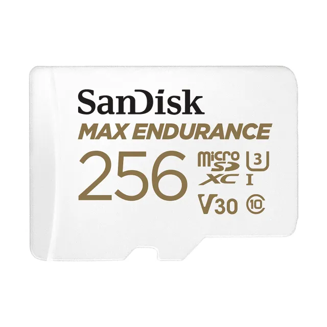 Max Endurance - Flash-minneskort (microSDXC till SD-adapter inkluderad) - 256 GB - Video Class V30 / UHS-I U3 / Class10 - mikroSDXC UHS-I