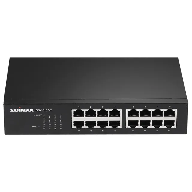 Edimax GS-1016 V2 - Switch - 16 x 10/100/1000 - rackmonterbar, skrivbordsmodell, väggmonterbar