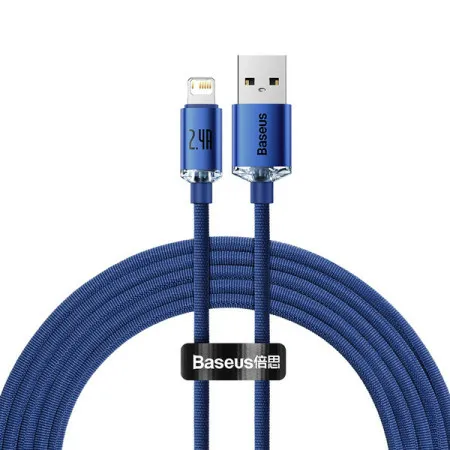 Crystal Shine cable USB to Lightning 2.4A 2m (blue)