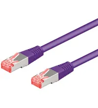 Patchkabel CAT 6A, S/FTP (PiMF), violett, 1,5 m opparledare (CU), halogenfri kabelhölje (LSZH)