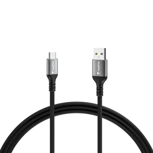 USB-A – USB-C -kaapeli, 2 m, musta