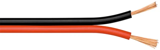 Högtalarkabel CCA 100 m rulle, tvärsnitt 2 x 0,50 mm²