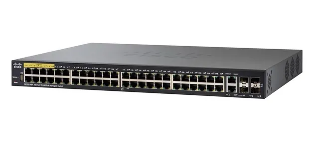 Small Business SF350-48P - Switch - L3 - Administrerad - 48 x 10/100 (PoE+) + 2 x 10/100/1000 + 2 x kombinations-Gigabit SFP - rackmonterbar - P