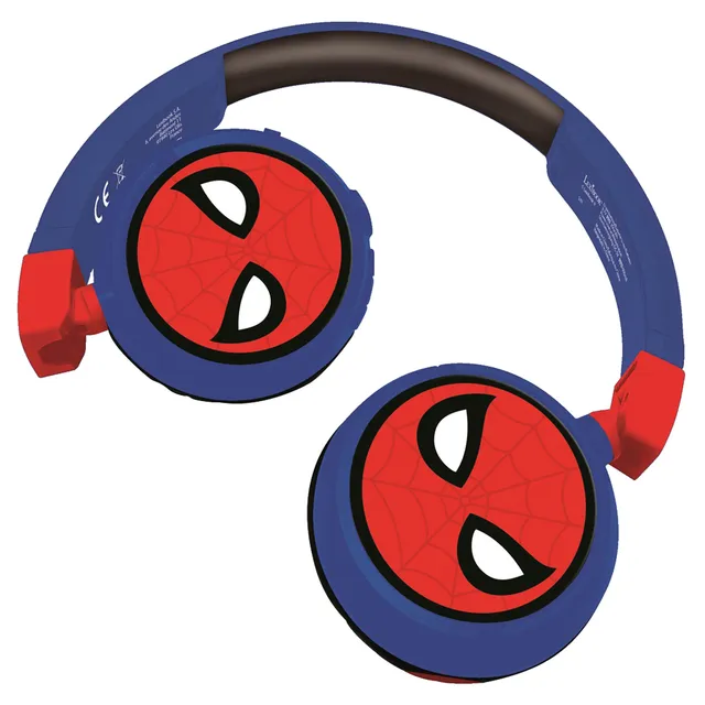 Spiderman HPBT010SP - Hörlurar med mikrofon - på örat - Bluetooth - trådlös, kabelansluten - 3,5 mm kontakt - blå, röd