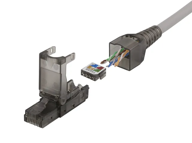 - Nätverkskontakt - RJ-45 (hane) - oskärma
