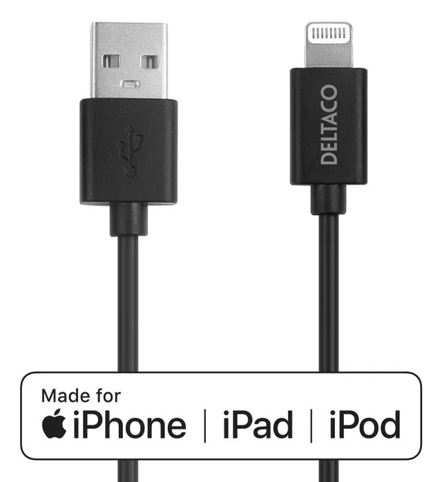 - Lightning-kabel - USB hane till Lightnin