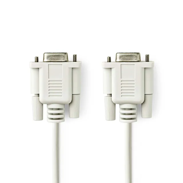 Nollmodemkabel | D-SUB 9-Pin Hona | D-SUB 9-Pin Hona | Nickelplaterad | 2.00 m | Rund | PVC | Elfenben | Label
