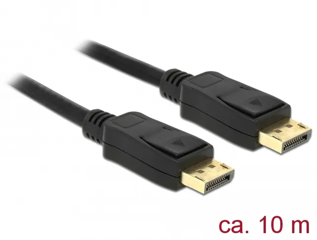 DeLOCK Bildskärmskabel - DisplayPort (hane) till DisplayPort (hane) - DisplayPort 1.2 - 10 m - svart
