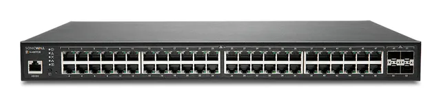 SonicWall Switch SWS14-48FPOE - Switch - Administrerad - 48 x 10/100/1000 (PoE+) + 4 x 10 Gigabit SFP+ - rackmonterbar - PoE+ (740 W) - med 3 års 247-