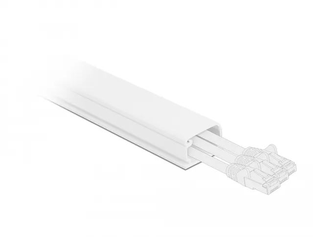 kabelkanal med lock självhäftande, 35 x 20 mm, 1m – vit
