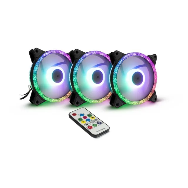 Argus RGB-FAN SET RS-07 - Chassi fläkt - 120mm - Svart
