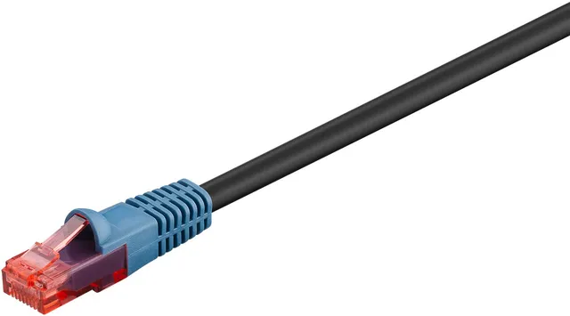 CAT 6 patchkabel för dragning utomhus, U/UTP, svart kopparklädd aluminiumledare (CCA), dubbelt yttre hölje (PE), 60 m
