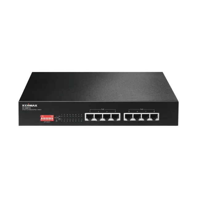 8x 10/100 PoE+ Switch 802.3at/af 130W bud