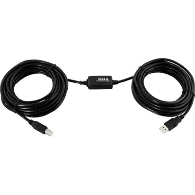 Aktiv USB 2.0 kabel Typ A hane - Typ B hane - 10m - Svart