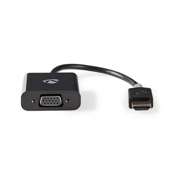 HDMI™ Adapter | HDMI™ Kontakt | USB Micro-B Hona / VGA hona 15p / 3.5 mm Hona | Guldplaterad | Rak | PVC | Antracit | 1 st. | Låda