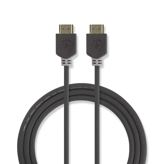 High Speed HDMI ™ kabel med Ethernet | HDMI™ Kontakt | HDMI™ Kontakt | 4K@60Hz | ARC | 18 Gbps | 0.50 m | Rund | PVC | Antracit | Låda
