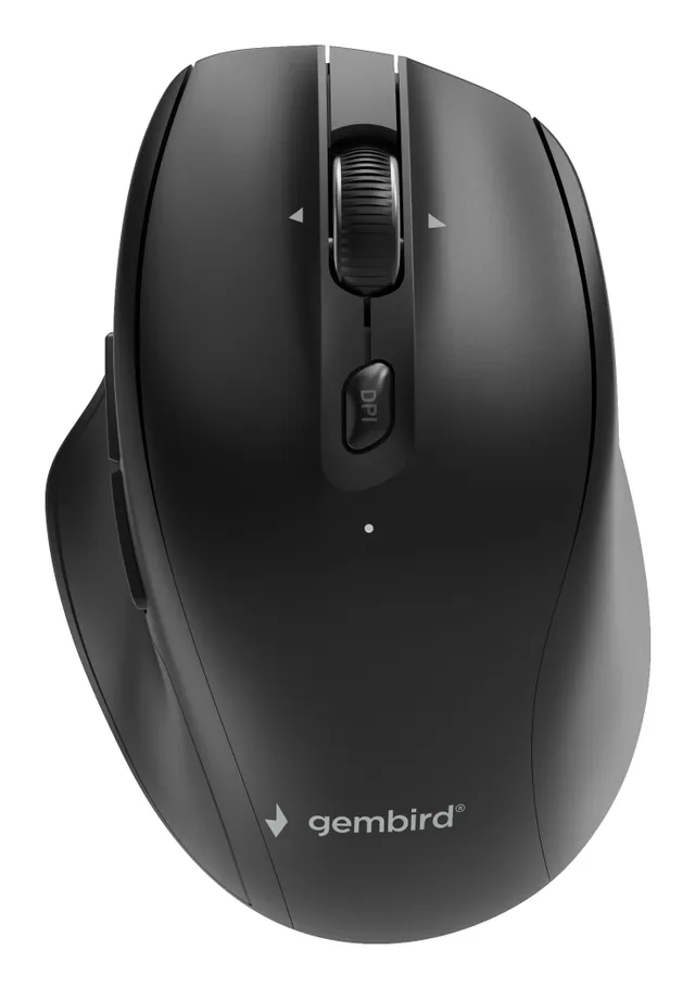 Dual-mode Ergo 6-button wireless mouse - Ergonomisk mus - Optic - 6 knappar - Svart