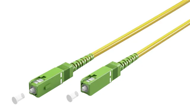 Fiberoptisk kabel (FTTH), Singlemode (OS2) Yellow, gul (Simplex), 25 m plugg SC-APC (8°) > plugg SC-APC (8°), halogenfri kabelhölje (LSZH)