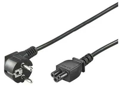Nätsladd 3-pin - 1,8m - Svart
