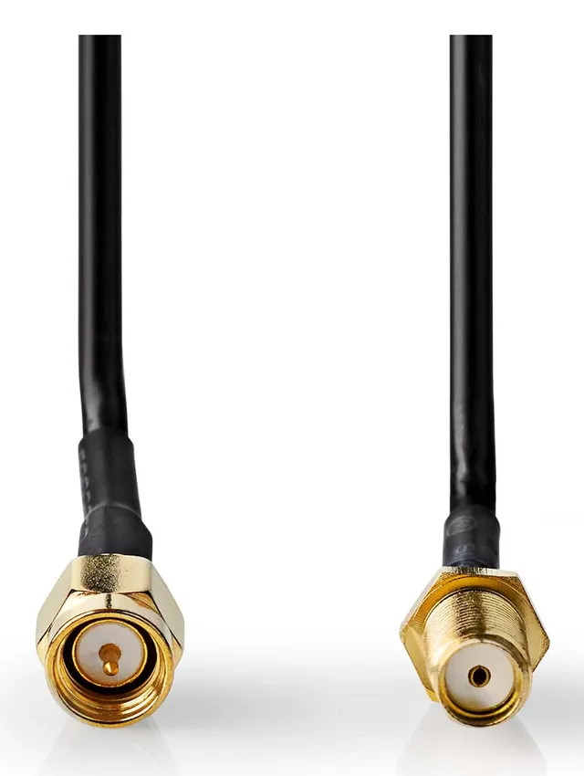 Antennkabel | SMA Hane | SMA Hona | Guldplaterad | 50 Ohm | Enskaligt skydd | 2.00 m | Rund | PVC | Svart | Låda