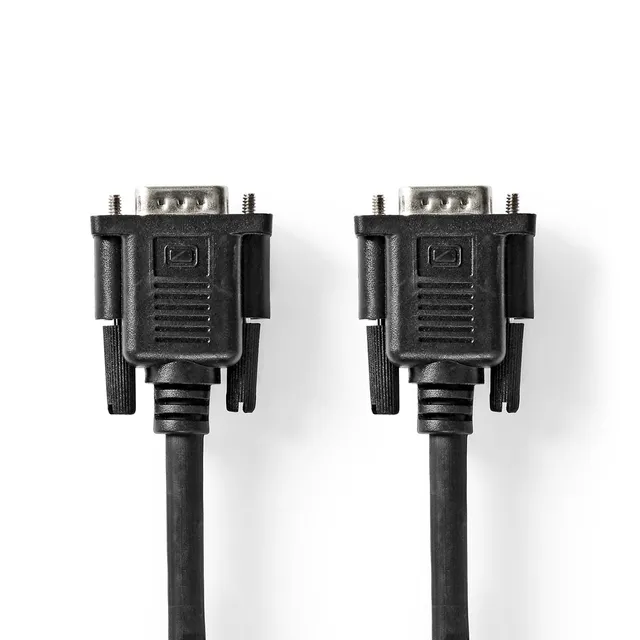 VGA-kabel | VGA Hane | VGA hona 15p | Nickelplaterad | Maximal upplösning: 1280x800 | 2.00 m | Rund | ABS | Svart | Label