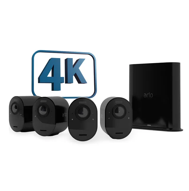 Ultra 2 Spotlight – Trådlös övervakningskamera 4-pack Svart