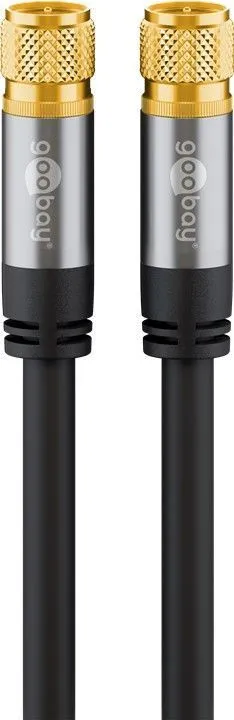 SAT-antennkabel (135 dB), 4x skärmad guldpläterad, F-plugg > F-plugg, 10 m