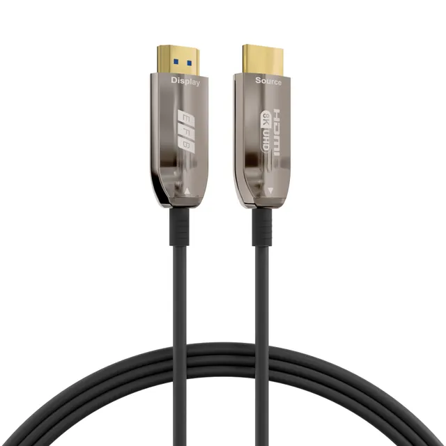 HDMI-21-00006, 10 m, HDMI Typ A (standard), HDMI Typ A (standard), 3D kompatibilitet, 48 Gbit/s, Svart, Rostfritt stål