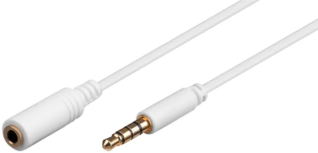 goobay - Ljudförlängningskabel - mini-phone stereo 3.5 mm hane till mini-phone stereo 3.5 mm hona - 5 m - vit