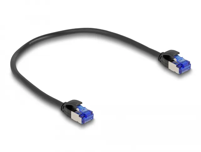 RJ45 Network Cable Cat.6A S/FTP Slim 0.25 m black
