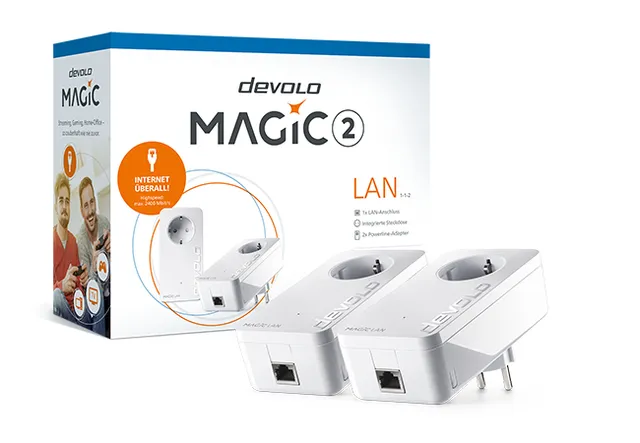 Magic 2 LAN - Starter Kit - brygga 1GbE, HomeGrid - vägginsticksbar (paket om 2)