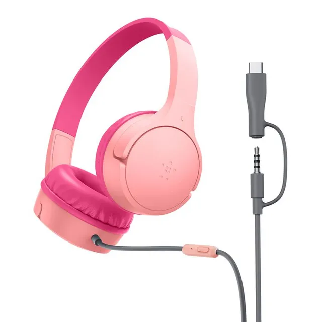 SoundForm Mini - Hörlurar med mikrofon - på örat - kabelansluten - 3,5 mm kontakt, USB-C - rosa