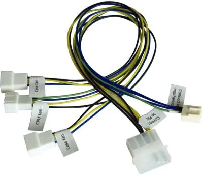 fläktkabel för 1xCPU & 2xChassiefläktar från moderkortets 4-