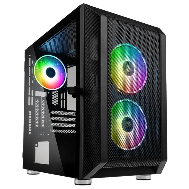 Citadel Mesh RGB, MicroATX, TG, ARGB - Svart