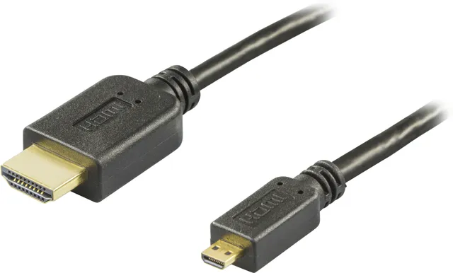 HDMI-kabel, 1.4+E, 19-pin ha-Micro 19-pin ha, 1080p, svart, 5m