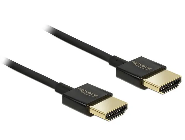 Slim Premium - Video-/audio-/nätverkskabel - HDMI - 36 AWG - HDMI, 19-pin (M) - HDMI, 19-pin (M) - 4,5 m - trippelskärmad twisted pair-kabel - svart (84775)