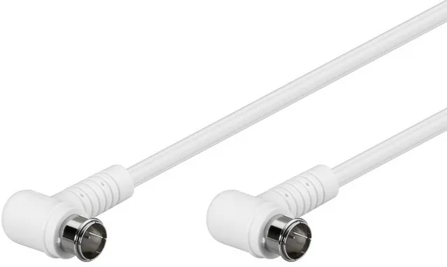 Vinklad SAT-antennkabel (80 dB), dubbelskärmad F-plugg (quick) 90° > F-plugg (quick) 90° (helt avskärmad), 3.5 m